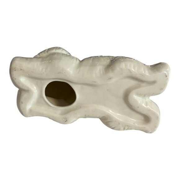 Vintage Ceramic Elephant Figurine with Floral Accents – Trunk Up for Good Luck - Picture 5 of 5